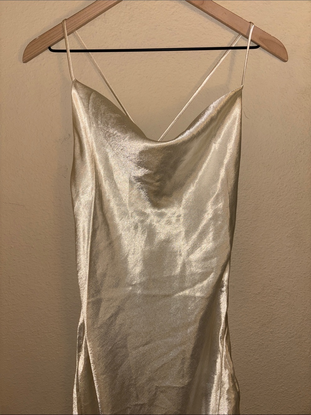 NWT Altar’d State Andrea Satin Maxi Dress In Cream And